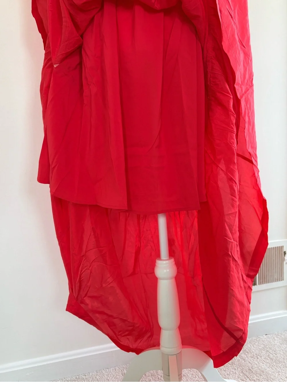 Abercrombie & Fitch Red Puff-Sleeve Square-Neck Maxi Dress